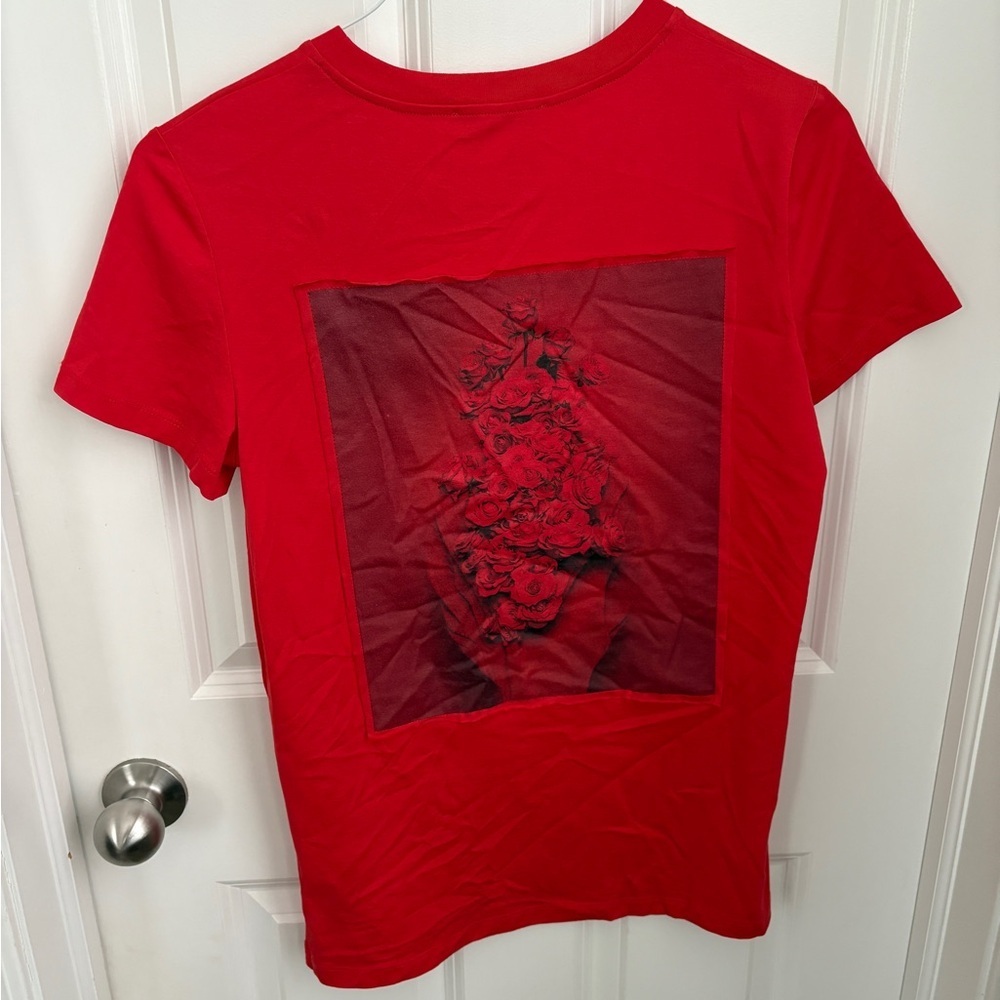 Max Mara Rosso Red Tee Women’s Small Cotton Designer - Picture 7 of 8